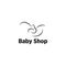 Baby shop logo design with using baby icon graphic line art