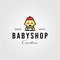 Baby shop toddler babies hat logo vector hipster vintage designs