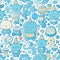 Baby shower accessories beautiful pattern. Illustrator Generative AI