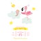 Baby Shower or Arrival Card - Baby Flamingo Girl Catching Stars