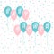 Baby shower artistic baloons, vector illustration