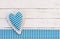 Baby shower background with blue heart for a boy