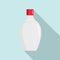 Baby shower bottle icon, flat style