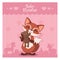 Baby shower card with a cute fox