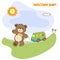 Baby shower card with cute teddy bear