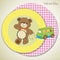 Baby shower card with cute teddy bear