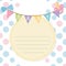 Baby shower card with garlands hanging