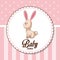 Baby shower card invitation - bunny decorative