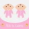 Baby shower card. It\'s a twins girls.