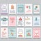 Baby shower card set for boy for girl Happy birthday party its a boy its a girl celebration greeting or invitation card poster