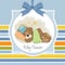 Baby shower card with sleeping teddy bear