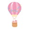 Baby shower, cute babies in hot air balloon, celebration welcome newborn