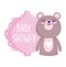 Baby shower, cute bear animal heart lovely cartoon greeting card