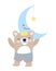 Baby shower cute bear half moon with star cartoon