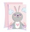 Baby shower, cute bunny heart lovely leaves floral cartoon card