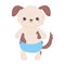 Baby shower, cute dog with diaper animal cartoon, celebration welcome newborn