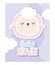 Baby shower, cute head sheep animal cartoon, theme invitation card