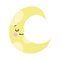 Baby shower cute yellow half moon cartoon