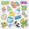Baby Shower Doodle with Boy, Girl and Toys. Family Party Decoration Stickers