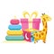 baby shower giraffe gift cube pyramid toys