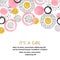 Baby Shower girl card design with abstract pink golden circles.