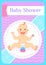 Baby Shower Greeting Card, Eight Month Child Sits