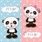 Baby Shower greeting card with Pandas