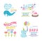 Baby shower invitation vector card