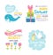 Baby shower invitation vector card