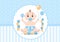 Baby Shower Little Boy or Girl with Cute Design Toys and Accessories Newborn Babies Background Illustration for Invitation