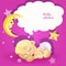 Baby shower pink card with sleeping newborn baby