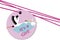 Baby Shower rolling paper, Stork and baby isolated