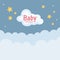 Baby shower soft clouds stars