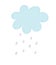 Baby Shower Vector Illustration with Sweet Fluffy Rainy Cloud.