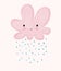 Baby Shower Vector Illustration with Sweet Fluffy Rainy Cloud.