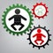Baby sign illustration. Vector. Three connected gears with icons