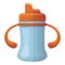 Baby sippy cup icon, cartoon style