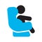 Baby sitting in car seat silhouette icon