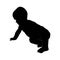 Baby sittng on side from profile_silhoutte