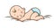 Baby Sleeping Peacefully Vector Illustration