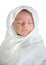 Baby Sleeping Peacefully on white Background