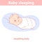 Baby sleeping. Swaddling baby in first months.