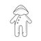 Baby sleepsuit vector line icon.