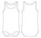Baby sleeveless body. Infant tank top technical sketch. Children bodysuit. Underwear outline