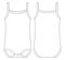 Baby sleeveless tank top body technical sketch. Children bodysuit