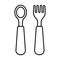 Baby spoon and fork icon