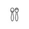 Baby spoon and fork line icon