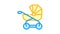 baby stroller color icon animation
