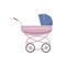 Baby stroller icon, cartoon style