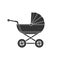 Baby stroller icon isolated on white background. Children pram, baby carriage icon